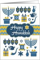 Hanukkah Icons - Happy Hanukkah card