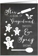 Stir a Bowl of Gingerbread - For Home Baker at Christmas card