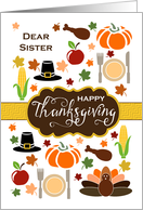 Sister - Thanksgiving Icons card