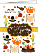 Babysitter - Thanksgiving Icons card