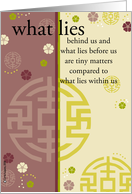 what lies behind us cancer encouragement card