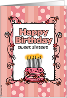 happy birthday - sweet 16 card