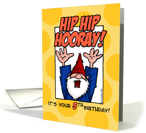 hip hip hooray - fifth  birthday card (188231)