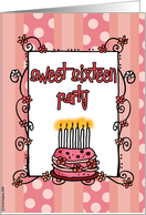 sweet sixteen party card