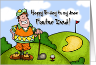 Foster Dad Happy Birthday Golf card