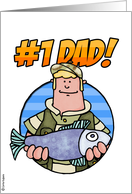 #1 dad Father’s Day Fishing Fisherman Catch card