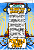 you share your birthday with - january 1 card