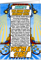 you share your birthday with - january 3 card