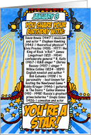 you share your birthday with - january 8 card