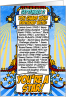 you share your birthday with - september 2 card