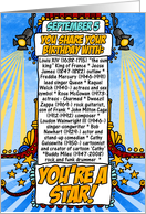 you share your birthday with - september 5 card