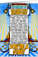 you share your birthday with - september 10 card