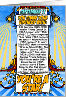 you share your birthday with - september 11 card