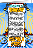 you share your birthday with - september 12 card