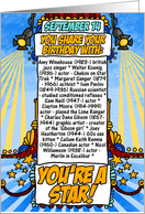 you share your birthday with - september 14 card