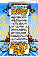 you share your birthday with - september 24 card