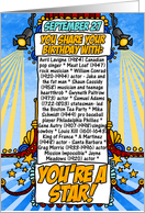you share your birthday with - september 27 card