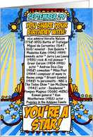 you share your birthday with - september 29 card