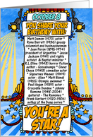 you share your birthday with - october 8 card