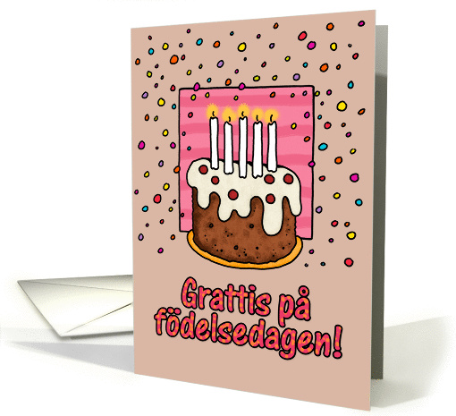 happy birthday card - Swedish card (254301)