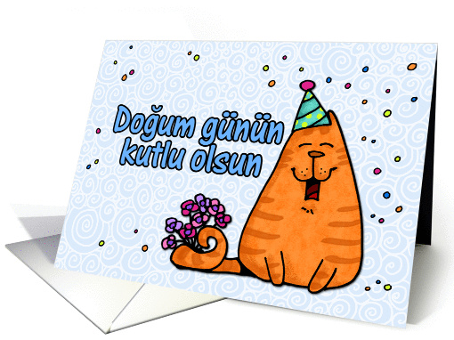 happy birthday cat - Turkish card (254441)