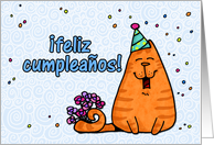happy birthday cat - Spanish card