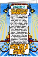 you share your birthday with - october 14 card