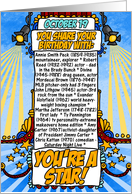 you share your birthday with - october 19 card