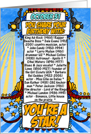 you share your birthday with - october 31 card
