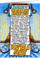 you share your birthday with - november 19 card