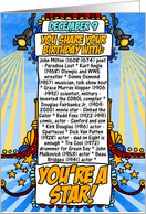 you share your birthday with - december 9 card