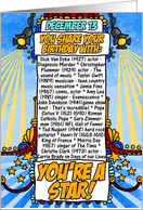 you share your birthday with - december 13 card