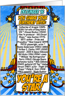 you share your birthday with - december 16 card