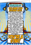 you share your birthday with - december 29 card