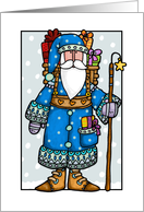 blue santa card