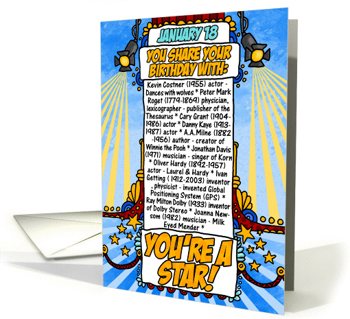 you share your birthday with - January 18 card (268837)