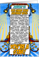 you share your birthday with - January 18 card
