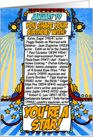 you share your birthday with - January 19 card