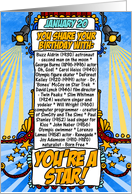 you share your birthday with - January 20 card