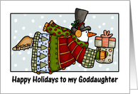 happy holidays to my goddaughter card