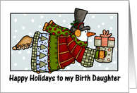 happy holidays to my birth daughter card