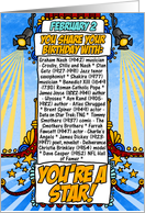 you share your birthday with - february 2 card