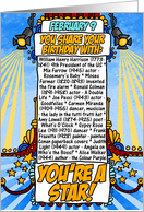 you share your birthday with - february 9 card