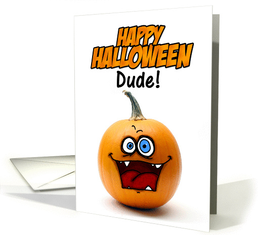 happy halloween pumpkin - dude card (273990)