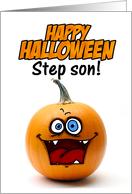happy halloween pumpkin - step son card