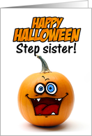 happy halloween pumpkin - step sister card