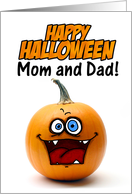 happy halloween pumpkin - momand dad card