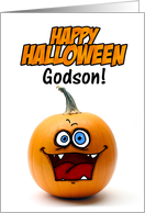 happy halloween pumpkin - godson card