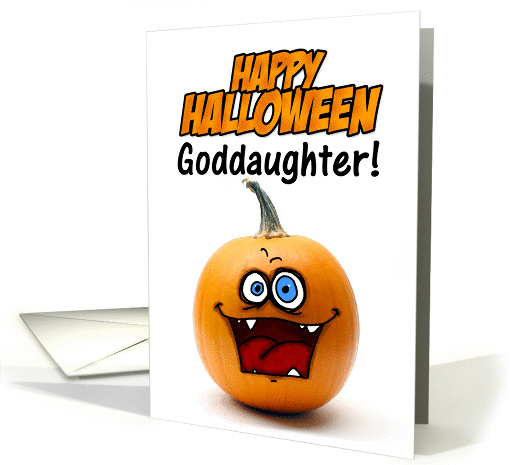 happy halloween pumpkin - goddaughter card (274794)