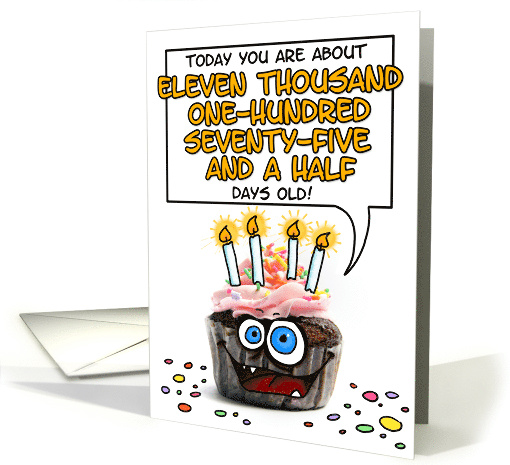 Happy Birthday 30 Years Old Crazy Cupcake Funny Days Old Math card
